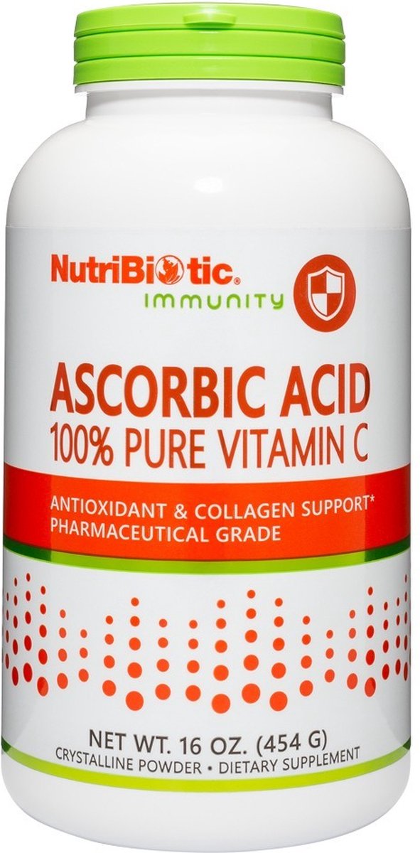 Nutribiotic - Ascorbinezuur - 100% pure Vitamine C - 454 gram