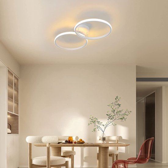 Plafonnier Led moderne, Lampe de Plafond 24W, 20 cm Plafonnier Pour chambre  à coucher, salon, salle à manger 6500K -Luminaire Blanc froid