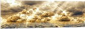 PVC Schuimplaat - Abstract Schilderij van Wolken Drijvend in de Zee - 150x50 cm Foto op PVC Schuimplaat (Met Ophangsysteem)