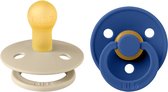 BiBS - Colour Pacifier - Maat 1 - Fopspeen - 2 stuks - Vanilla / Cornflower