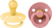 BiBS - Colour Pacifier - Maat 2 - Fopspeen - 2 stuks - Pale Butter / Dusty Pink