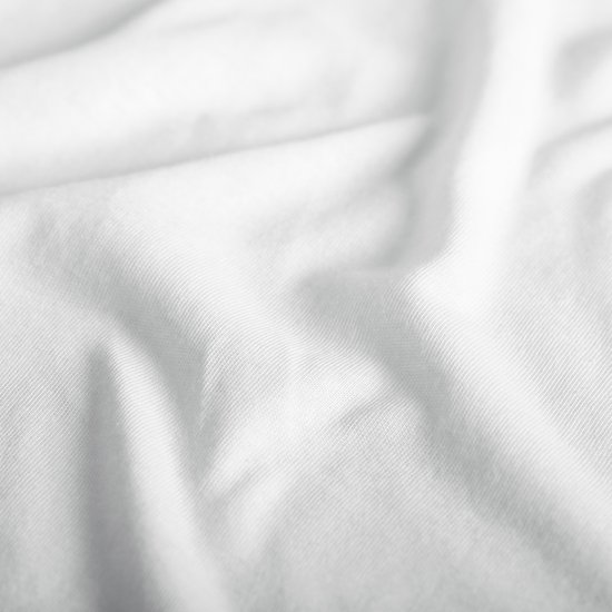 Cinderella - Drap Hoeslaken Topper avec fente (jusqu'à 15 cm) - Double Jersey - 160x200/210 cm - White