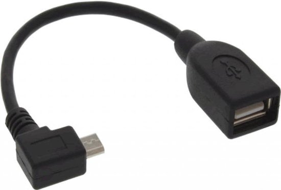 Micro USB OTG kabel / adapter - handig haaks model 90 graden om diverse USB  apparaten... | bol.com