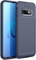 Samsung Galaxy S10E Siliconen Carbon Hoesje Blauw