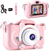 Allkinds Digitale Kindercamera met 32GB Micro SD Kaart - Schokbestendig Fototoestel voor Kinderen - Vlog Camera - USB Oplaadbaar - Roze