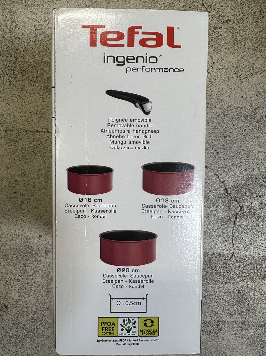 Tefal Ingenio Unlimited 4delige Set 3 in 1 rood bol