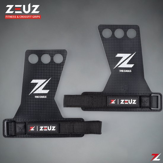 ZEUZ Grips voor Fitness, CrossFit, Turnen & Gymnastics – Sport Handschoenen – Zwart – Carbon - Maat M - ZEUZ