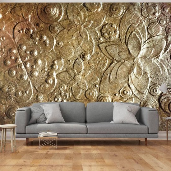 250cm X 175cm - Fotobehang - Gouden muur, 5 maten, Vliesbehang, voor  woonkamer en... | bol.com