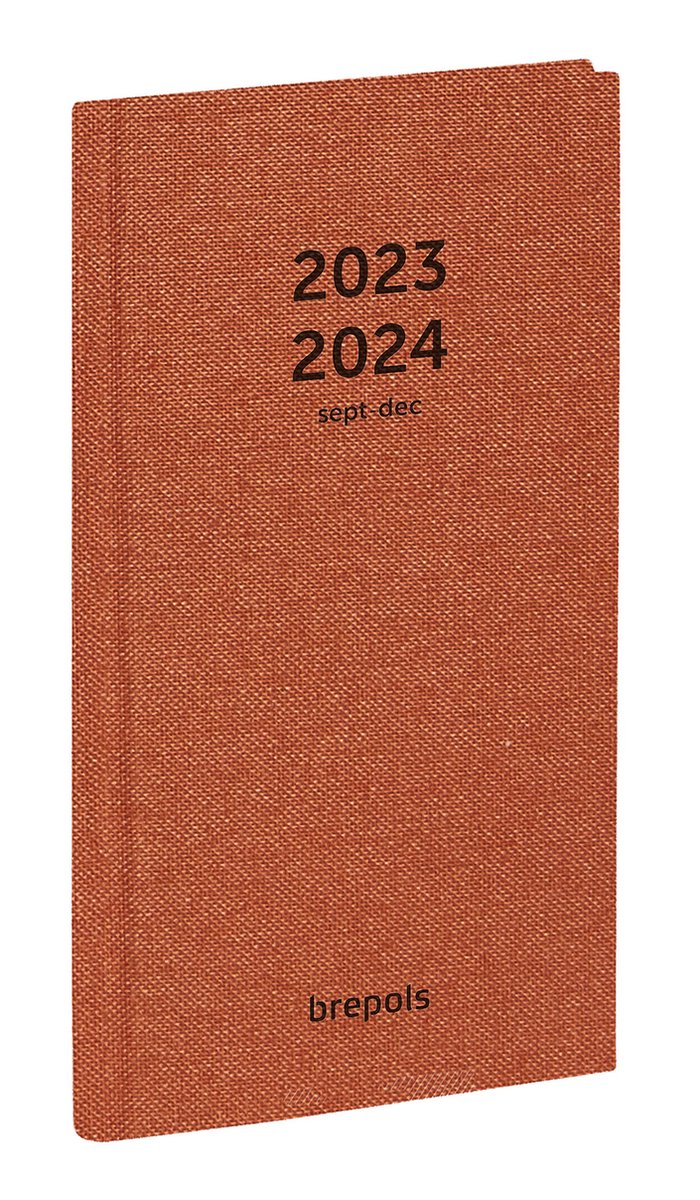 Brepols agenda 2023-2024 - NATURE Interplan - 16M - Weekoverzicht - Terracotta - 9 x 16 cm