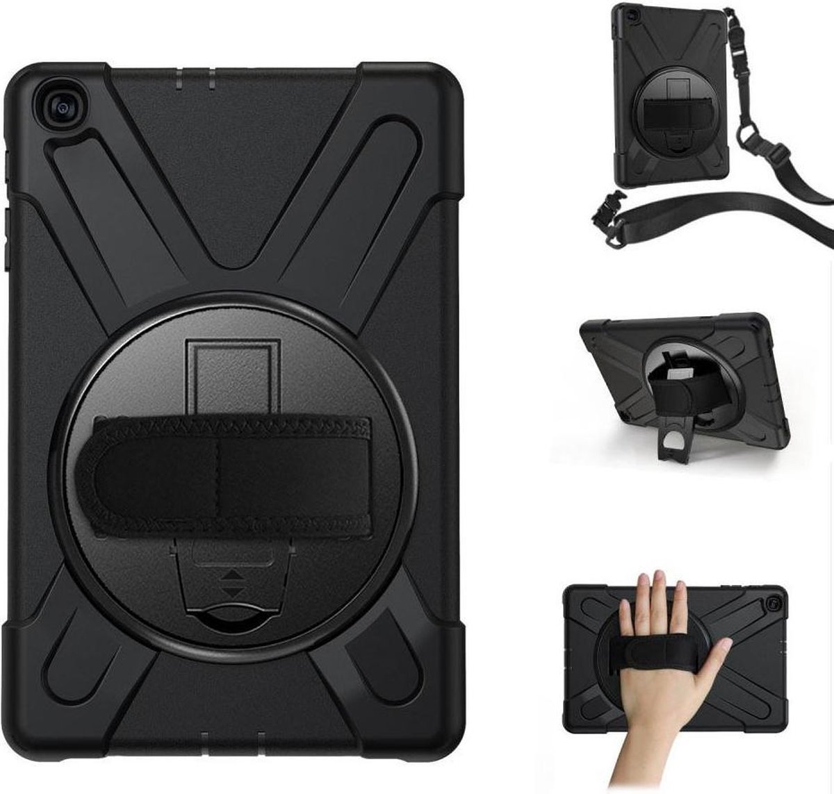Hybride Kickstand Hoesje Zwart Geschikt voor Samsung Galaxy Tab A 10.1 -2019