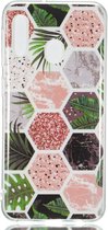 Samsung Galaxy A20E TPU Back Cover met Marmer Print Hexagon