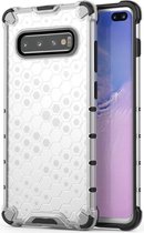 Samsung Galaxy S10 Plus Hybride Honinggraat Hoesje Transparant Wit