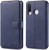 AZNS Huawei P30 Lite Portemonnee Stand Hoesje Blauw