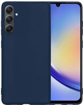 Hoesje Geschikt voor Samsung A34 Hoesje Siliconen Case Hoes - Hoes Geschikt voor Samsung Galaxy A34 Hoes Cover Case - Donkerblauw