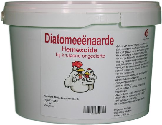 Diatomeeënaarde 2,5 liter (Hemexcide) - Bloedluis en mijten - fijn poeder -...