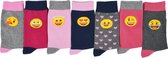 Emoji Sokken / Kousen Multipack 7-paar meisjes Maat 27/30 - Faces chaussettes socks