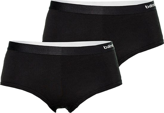 Apollo - Bamboe hipster dames - Zwart - Maat S - 2-Pak - Dames ondergoed - Dames boxershorts