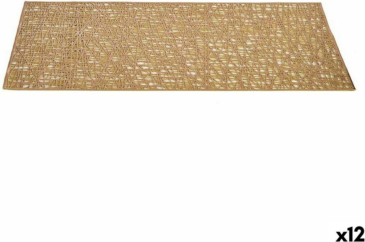 Placemat Gouden Plastic (45 x 0,01 x 30 cm) (12 Stuks)