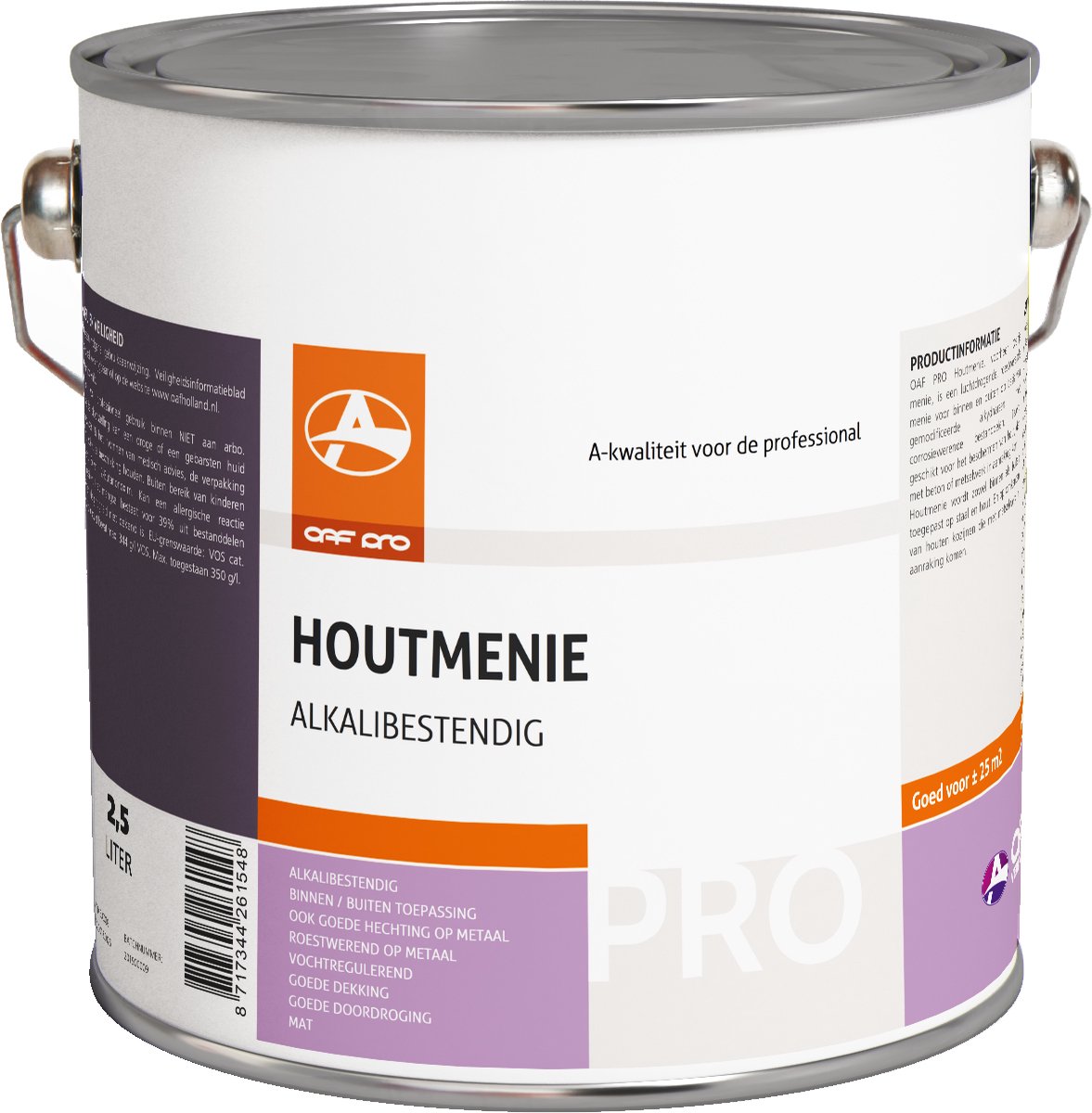 OAF PRO Houtmenie 2,5 liter - Vervangt loodmenie - Universele Grondverf Primer voor hout en metaal