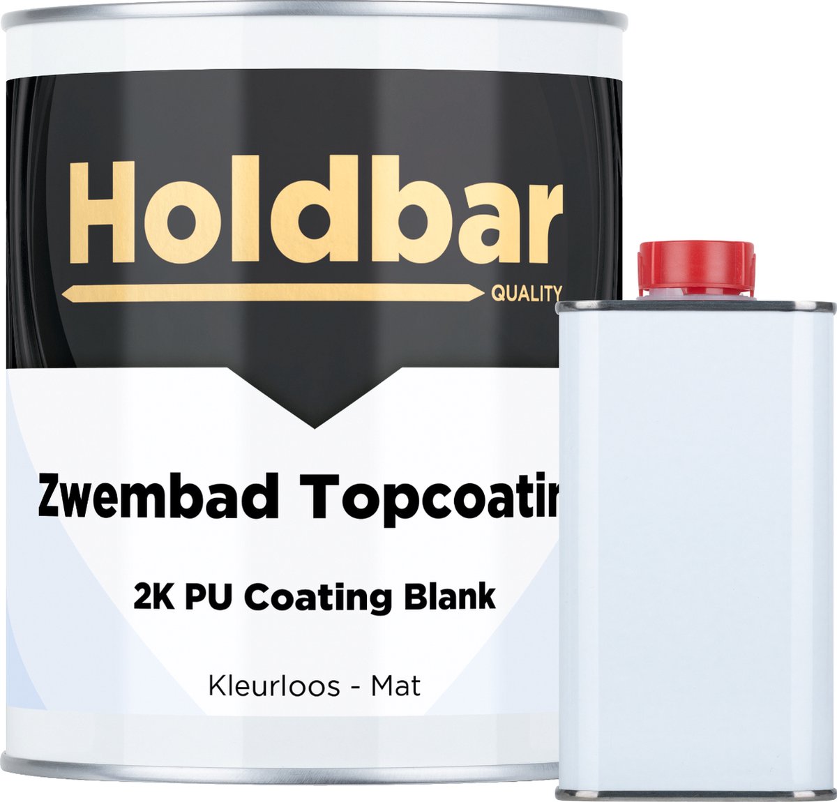 Holdbar Zwembad Topcoating Mat 1 kg - Glashelder - Zwembadverf - Waterdicht - Gemakkelijk reinigen - UV-bestendig - Chloor en Chemicaliën Bestendig - Mat, Zijdeglans en Hoogglans - 2 Componenten