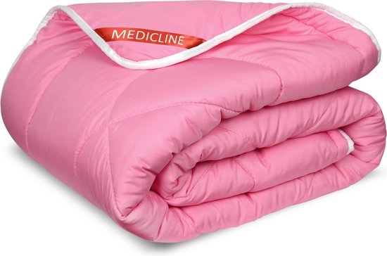 Medicline - Dekbed 200x220cm - Overtrekmateriaal van microvezel - Anti-allergisch wasbaar tot 30 graden - Roze