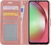 Hoes Geschikt voor Samsung A54 Hoesje Book Case Hoes Flip Cover Wallet Bookcase - Rosé goud