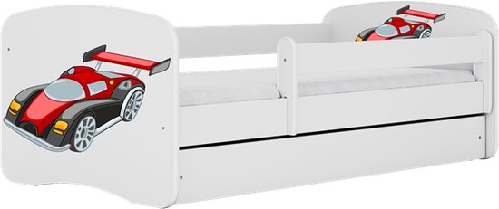 Kocot Kids - Bed babydreams wit raceauto zonder lade zonder matras 160/80 - Kinderbed - Wit