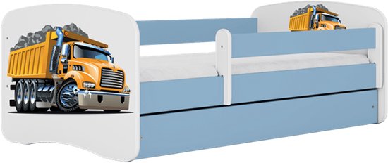 Kocot Kids - Bed babydreams blauw vrachtwagen met lade met matras 160/80 - Kinderbed - Blauw