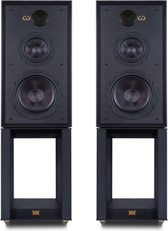 Wharfedale Linton speaker + Stands - Voordeelbundel - Zwart (Volledige set - 2x Linton Speaker - 2x