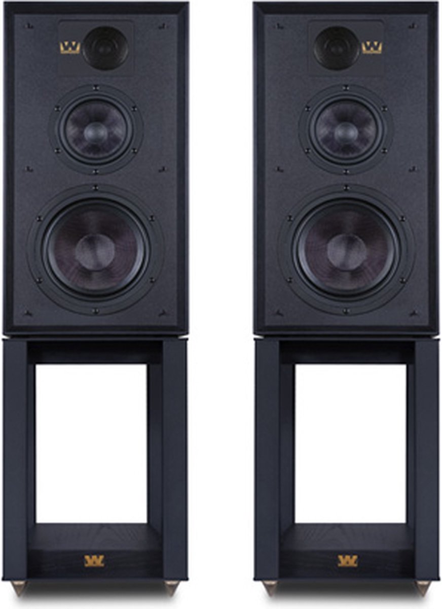 Wharfedale Linton speaker + Stands - Voordeelbundel - Zwart (Volledige set - 2x Linton Speaker - 2x
