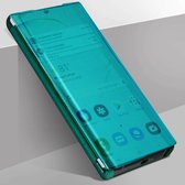 Etui Geschikt voor Samsung Galaxy Note 10 Chroom Gestreept Doorzichtige Flap Dun - Groen