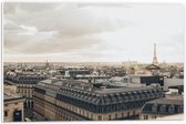 PVC Schuimplaat- Uitzicht van Parijs met in de Achtergrond de Eiffeltoren, Frankrijk - 60x40 cm Foto op PVC Schuimplaat