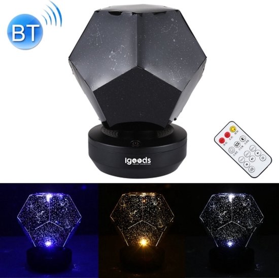 Igoods Sterrenhemel Projectie Lamp - Thuis Planetarium Projector - Nachtlampje met USB - Sterrenhemel Feestverlichting voor Slaapkamer/Spelkamers/Thuisbioscoop/Nachtverlichting Sfeer - Zwart