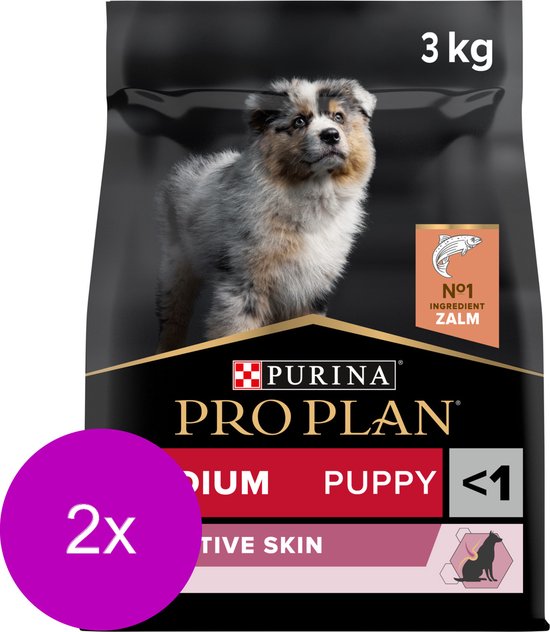 Pro Plan Puppy Medium Sensitive Skin - Zalm - Hondenvoer - 2 x 3 kg