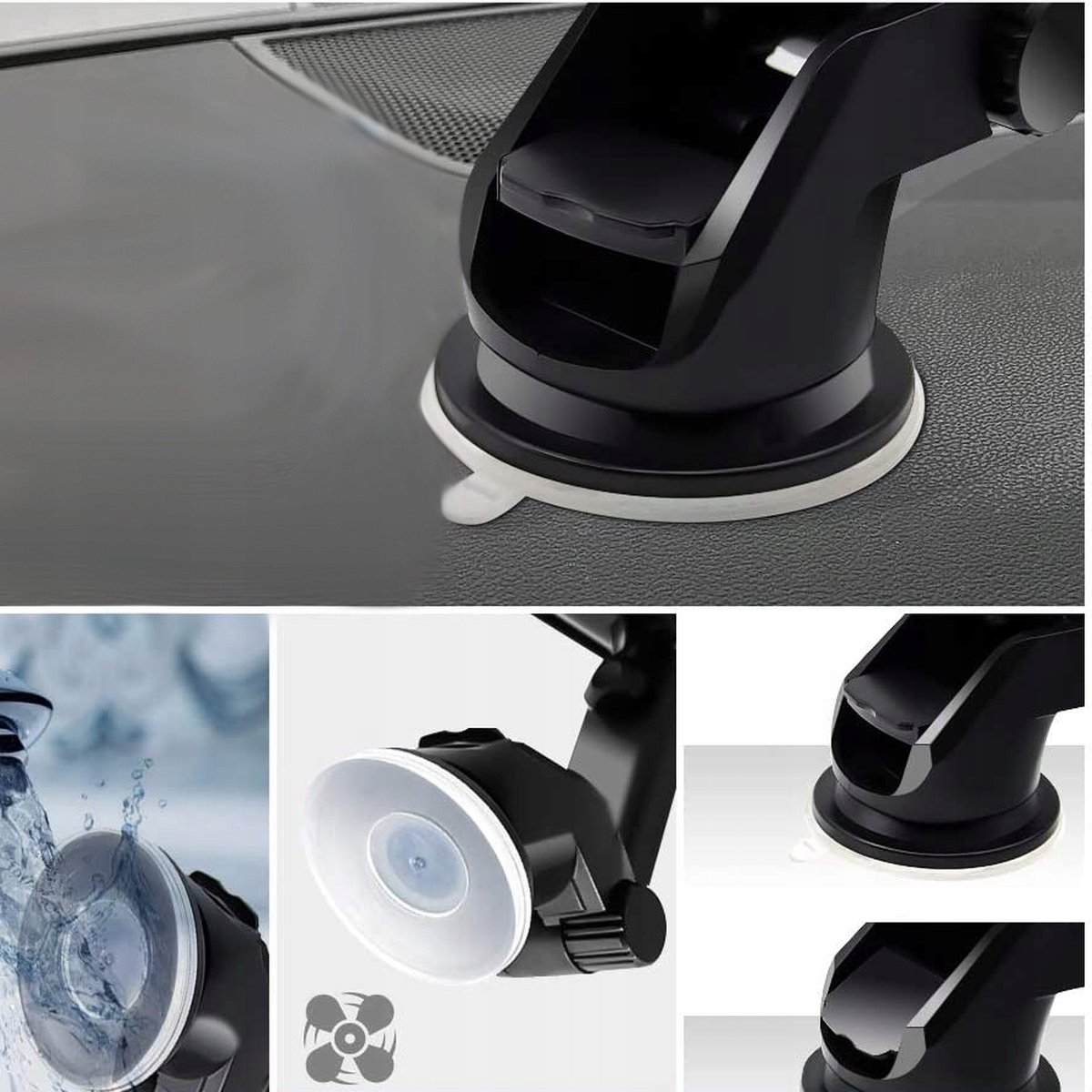 Telefoonhouder Auto - Zwart - Dashboard en Voorruit - GSM houder - 360 Graden Draaien - Breedte Aanpassing - Ventilatierooster - Zuignap - Auto houder telefoon - Carkit – foto 5