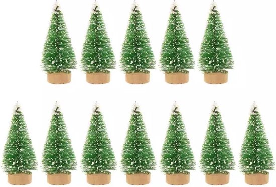 Akyol - kerstboom 7 stuk - mini kerstboompjes - miniatuur kerstboom - kerstversiering - kerst - versiering - boom - dennenboom - christmas - kerstman - boomversiering