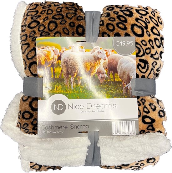 Beautissu Sherpa Deken 150 x 200cm Elisa - Extra Zachte Fleece Deken Licht Grijs - Plaid Fleece