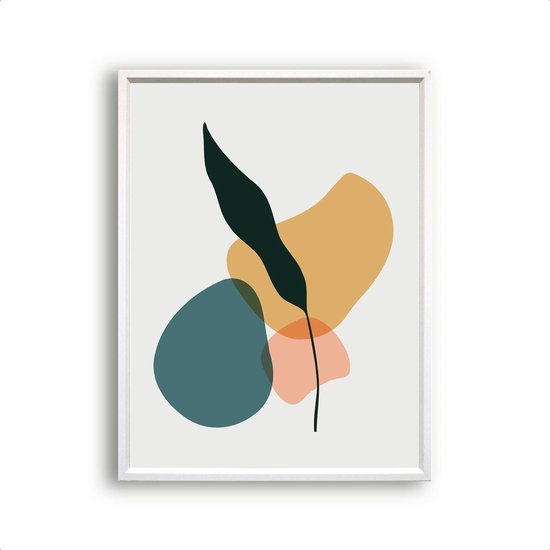 Postercity - Poster Abstract Botanisch Bananenblad - Kunst Bladeren Poster - 50x40cm