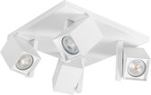 Vierkante plafondspot Oslo | 4 lichts | wit | metaal | 25 x 25 cm | eetkamer / woonkamer lamp | modern / strak design