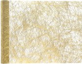 Santex Kerstdiner tafelloper op rol - metallic goud glans - 30 x 500 cm - polyester