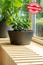 TierraVerde Kunststof Bloempot Rond – Ø 30 cm x H 15 cm – Voor binnen en buiten – Zwart – Eco-Friendly en Duurzame Bloembak/Plantenpot – 100% Gerecycleerd Rubber