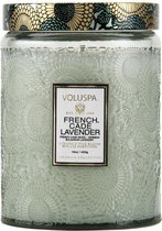 Voluspa Embossed Glass - Geurkaars - Groot - 450gr - French Cade Lavender