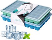 Moule à glaçons Luxify avec couvercle - Set de 2 - Siliconen - Sans BPA - 80 glaçons - Glaçons carrés