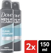 Dove Men+Care Clean Comfort Deodorant Spray - 2 x 150ml - Voordeelverpakking