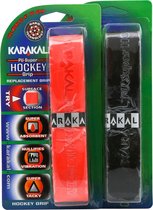 karakal grips - 2 stuks - zwart en rood