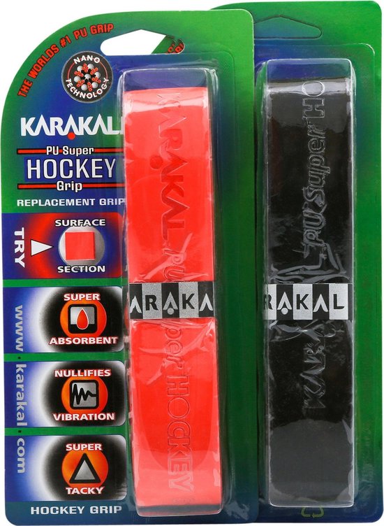 karakal grips - 2 stuks - zwart en rood - Karakal