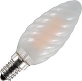 SPL | LED Kaarslamp gedraaid | Kleine fitting E14 Dimbaar | 1,5W (vervangt 15W) Mat
