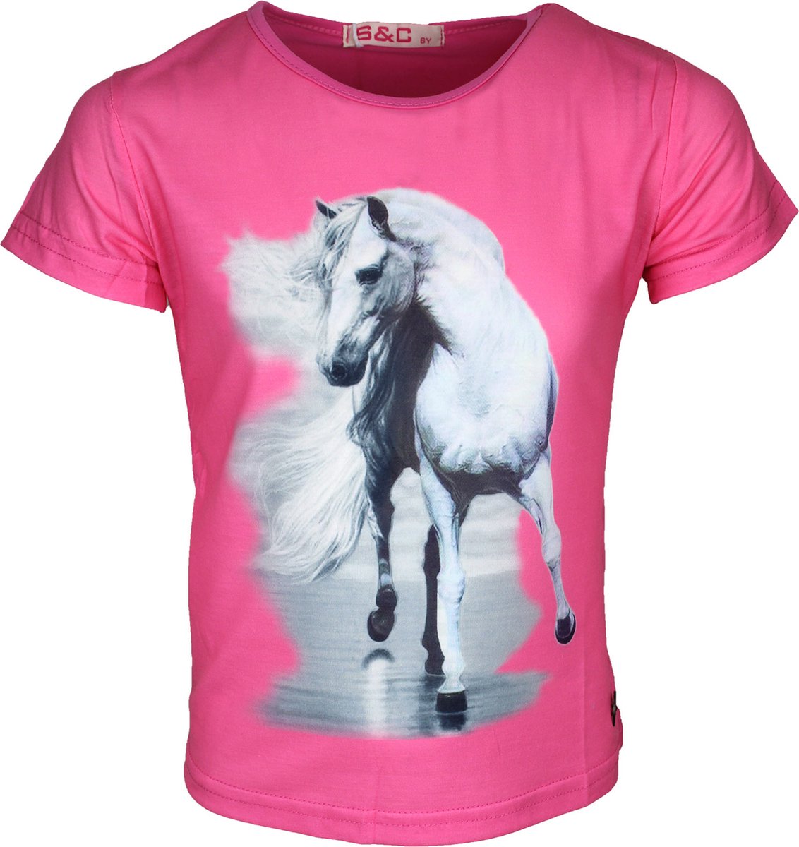 S&C Shirtje Focuspaard roze Kids & Kind Meisjes Roze - Maat: 110/116