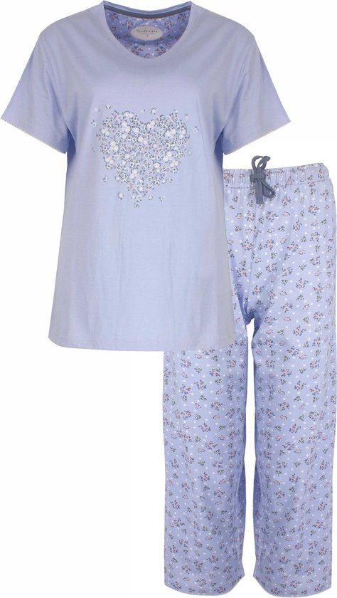 Tenderness Dames Pyjama - Katoen - Licht Blauw - Maat XXL