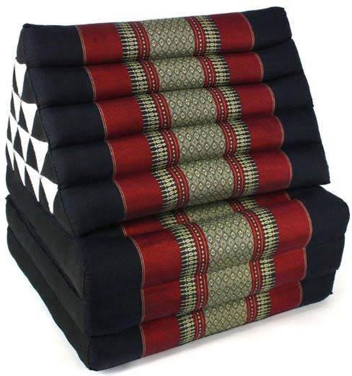 Fine Asianliving Thais Kussen Meditatie Driehoek Vloer Ligmat Yoga Uitklapbaar Kapok 54x180x6cm XL Rood Meditatie Mat Matras